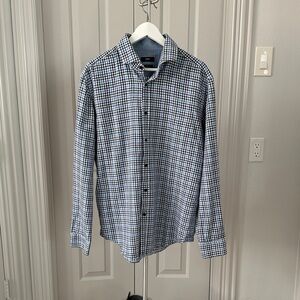 Boss Blue and White Plaid Casual Shirt